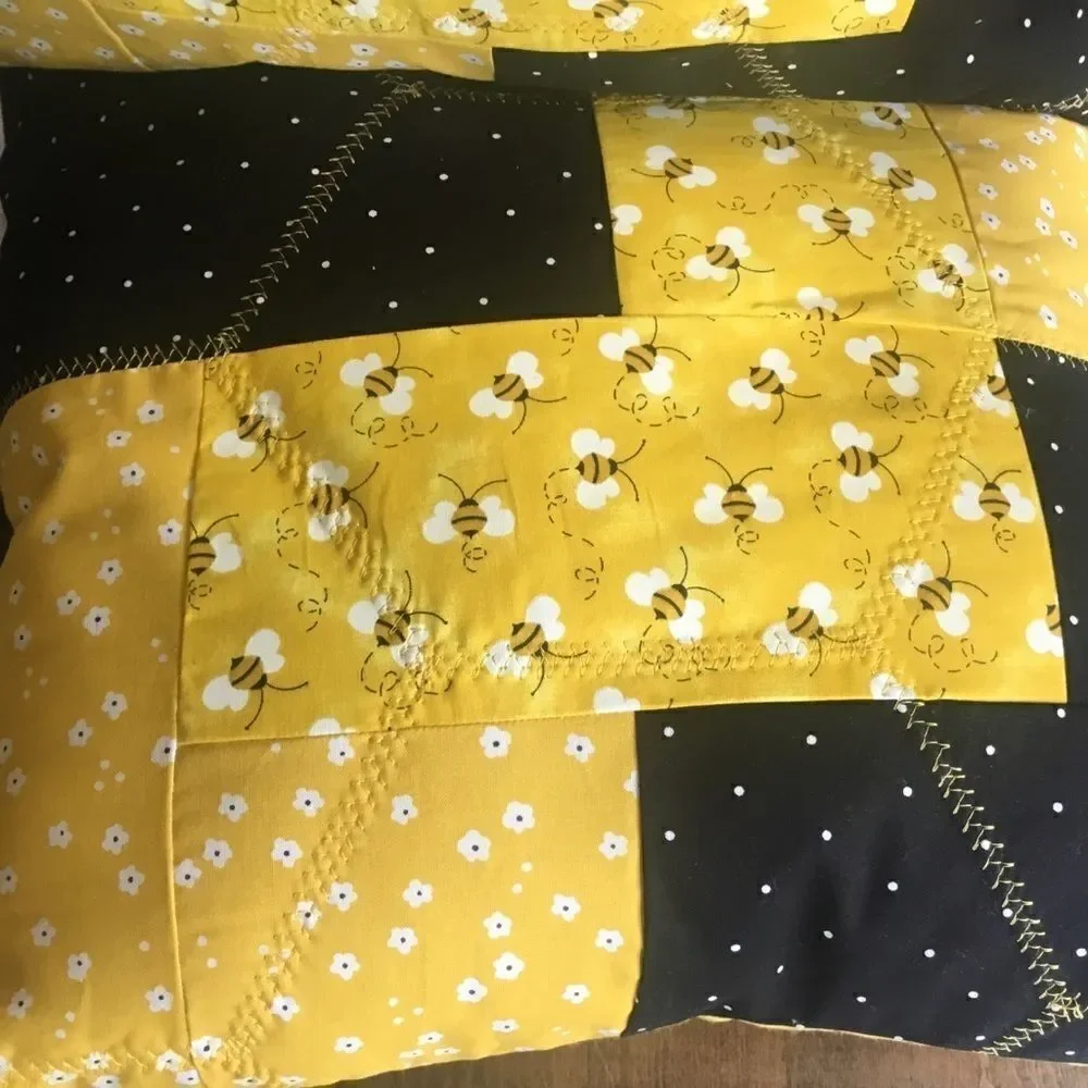CLOSEOUT SALE $20NWT Set of Two Hand Crafted, Quilted “Bee Hive” Pillows.